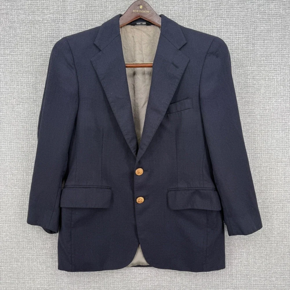 Vintage Polo University Club by Ralph Lauren Blazer Mens Navy Blue Wool Preppy